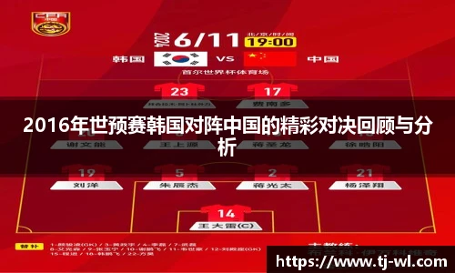 2016年世预赛韩国对阵中国的精彩对决回顾与分析